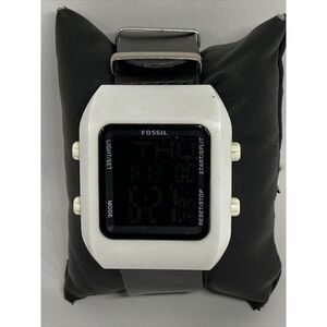 Fossil JR1271 Men's Black Leather Digital Dial Quartz Genuine Wristwatch WO584